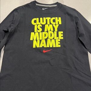 Nike Black Long Sleeve Tee with Yellow and Red Accents